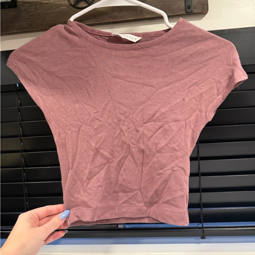 Zara Women's Mauve colored crop Top